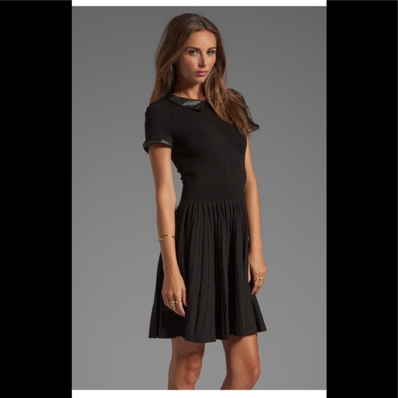 Milly June Knits Leather Collar Josephine Dress - Picture 2 of 9